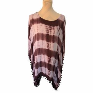 Tie-Dye Tunic with Pom-Pom Trim